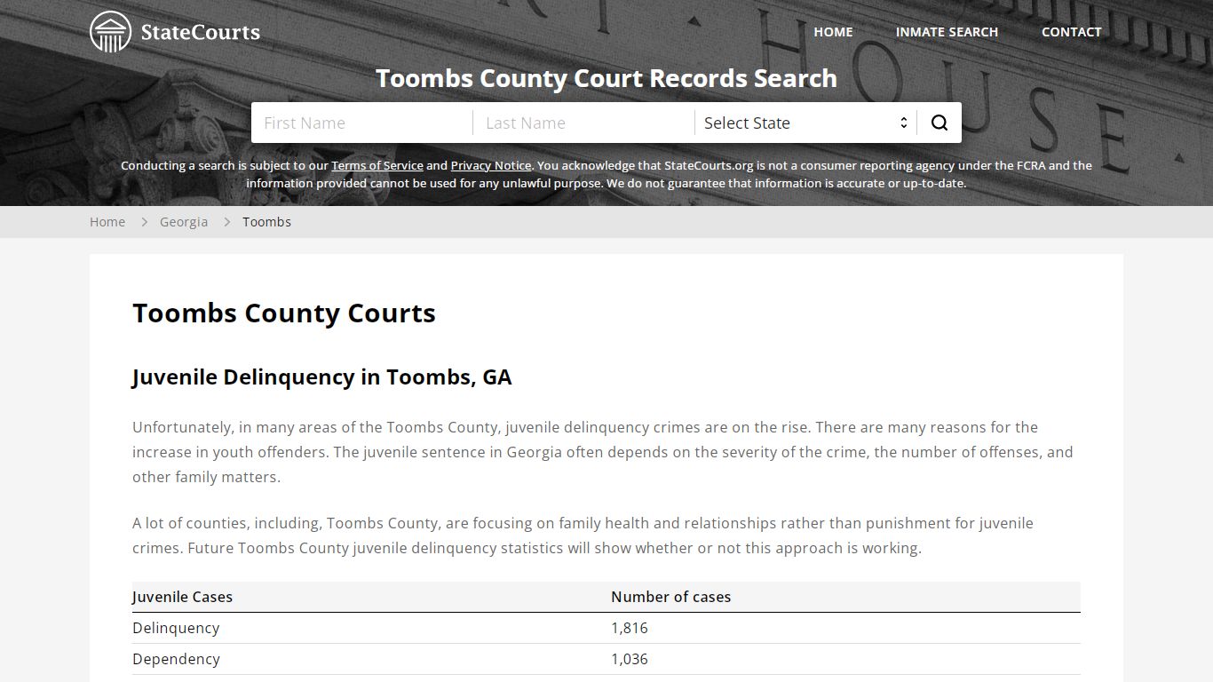 Toombs County, GA Courts - Records & Cases - StateCourts